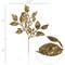 Radiant 7-Inch Gold Salal Leaf Spray - Striking Metallic Faux Foliage for Home Decor, Floral Arrangements & Upscale Events